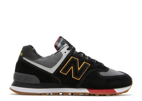 New Balance 574 Black Plaid Red Team ML574HMJ