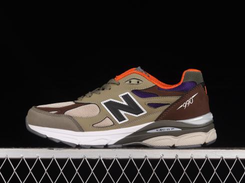 New Balance 990v3 MiUSA Teddy Santis Khaki Orange M990BT3