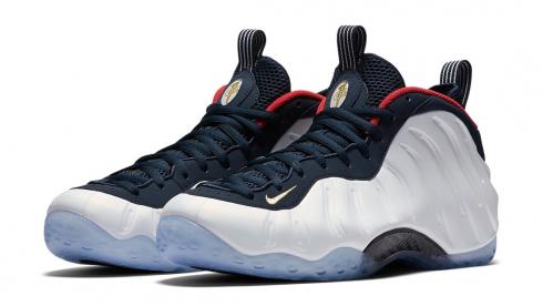 Nike Air Foamposite One - Olympic Obsidian University Red Metallic Gold White 575420-400