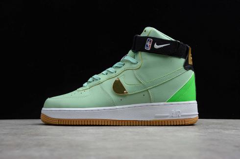 NBA x Nike Force 1 High Green Gum White Metallic Gold CT2306-300