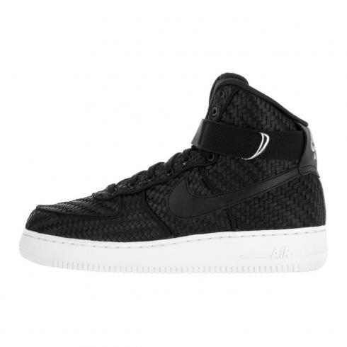 Nike Air Force 1 High '07 LV8 Woven AF1 Shoes Black White 843870-001