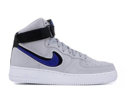 Nike Air Force 1 High 07 Lv8 Chenille Swoosh Royal Game Wolf Grey Black 806403-015