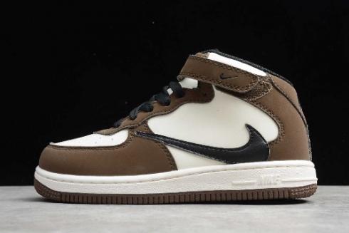 2019 Kids Travis Scott x Nike Air Force 1'07 LV8 Low Dark Mocha 314197 168 For Sale