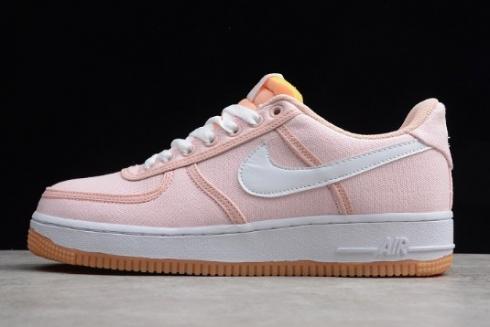 2019 Wmns Nike Air Force 1'07 Premium Light Cream White Crimson Tint CI9349 200