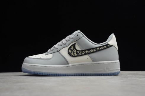 2020 Dior x Nike Air Force 1 Air Dior Wolf Grey Sail Photon Dust AF1 Low Casual Shoes CN8606-002