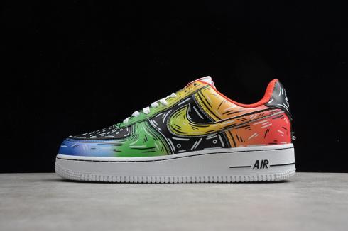 2020 Nike Air Force 1'07 Low Para Noise Rainbow Running Shoes AQ4211-300