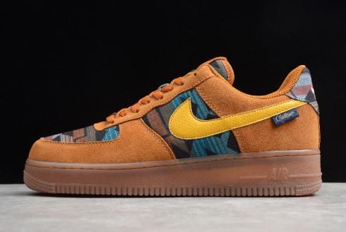 2020 Nike Air Force 1 Low N7 Pendleton Gold Suede Dark Sulfur CQ7308 700