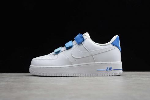 2020 Nike Air Force 1 Low Velcro White Blue 898866-008