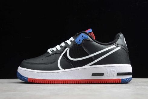 2020 Nike Air Force 1 React Black White Gym Red Gym Blue CT1020 001