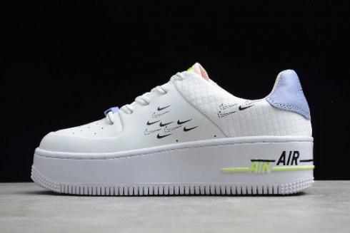 2020 Nike Air Force 1 Sage White Black Ghost Green Light Thistle CU4770 110