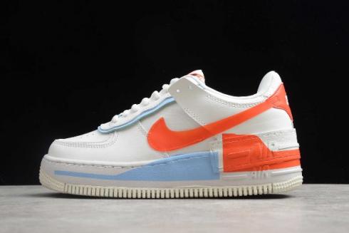 2020 WMNS Nike Air Force 1 Shadow Summit White Team Orange CQ9503 100