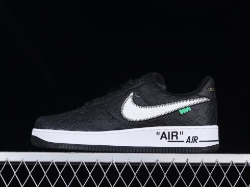 LV x Nike Air Force 1 07 Low Black White Metallic Gold 1A9V99