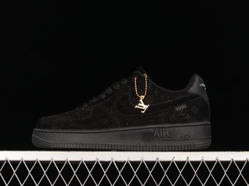 LV x Nike Air Force 1 07 Low Triple Black White 1A9VD7