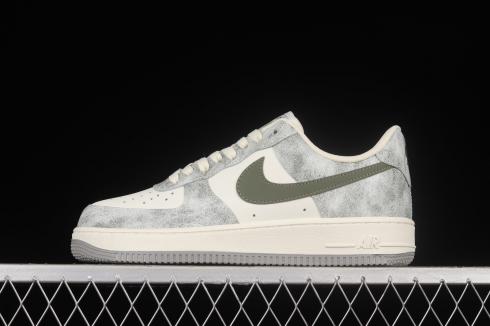 Nike Air Force 1 07 Low Beige Army Green White Shoes BL5866-906