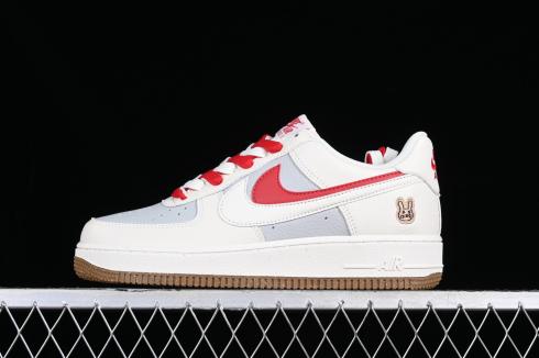 Nike Air Force 1 07 Low Double Swoosh White Red Grey CC2569-022