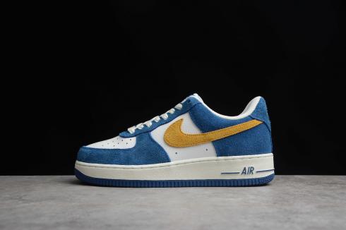 Nike Air Force 1 07 Low Navy Blue White Yellow Shoes BQ8988-103