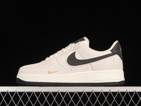 Nike Air Force 1 07 Low Suede Black White Gold KK5636-810