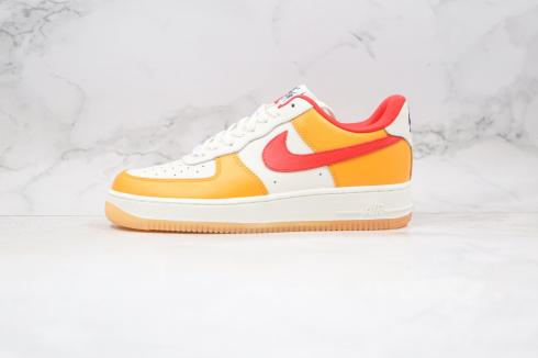 Nike Air Force 1 07 Low White Yellow Hi-Red Red Running Shoes DC1403-001