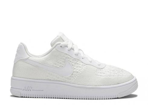 Nike Air Force 1 Flyknit 20 Gs Triple White BV0063-100