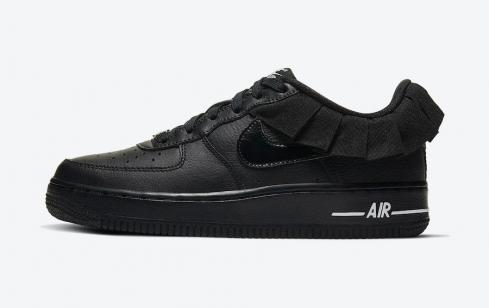 Nike Air Force 1 LV8 Ruffle GS Black White Shoes CI2302-001