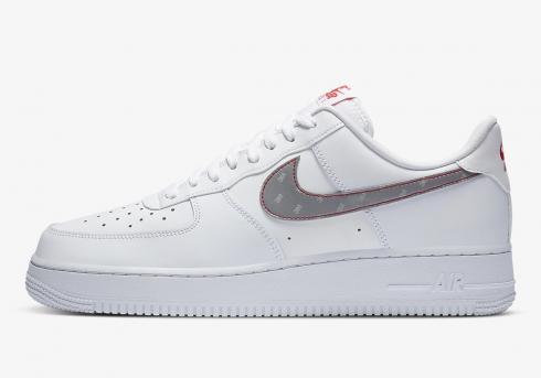 Nike Air Force 1 Low 3M Swoosh White Silver Anthracite University Red CT2296-100