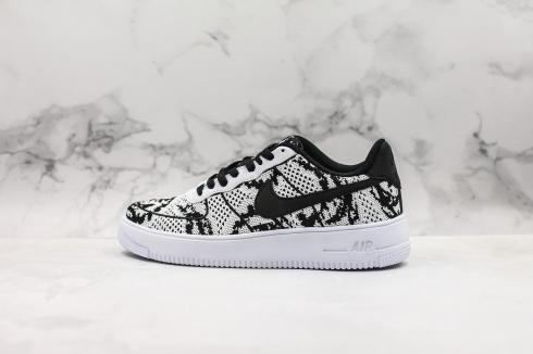 Nike Air Force 1 Low Flyknit 2.0 Black Pure Platinum White AV3042-500