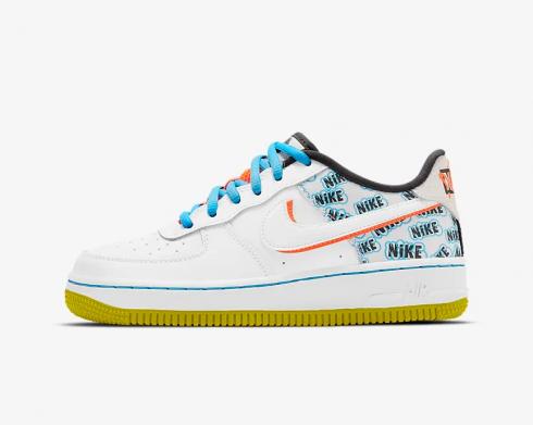 Nike Air Force 1 Low GS Back To School White Hyper Crimson Bright Cactus CZ8139-100