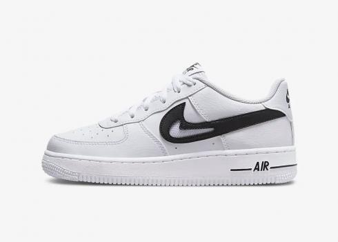 Nike Air Force 1 Low GS Cut Out Swoosh White Black DR7889-100