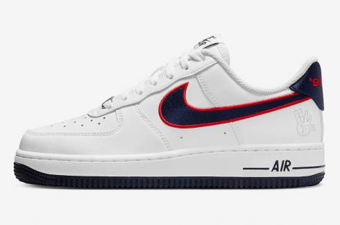 Nike Air Force 1 Low Houston Comets 4-Peat Obsidian University Red Wolf Grey FJ0710-100