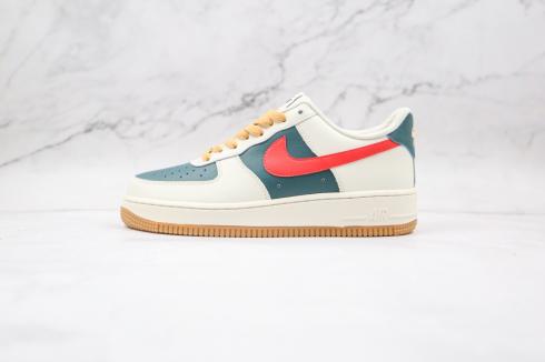 Nike Air Force 1 Low Id Cream Green Red AQ3778-991