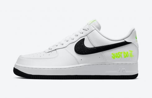 Nike Air Force 1 Low Just Do It White Black Volt Shoes DJ6878-100