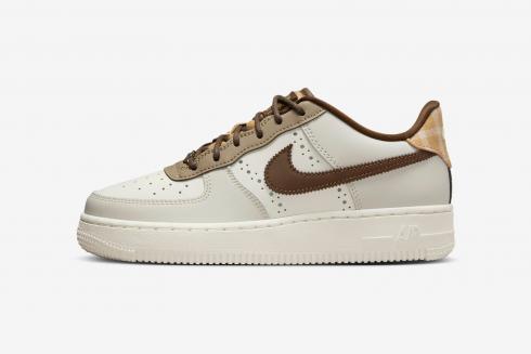 Nike Air Force 1 Low LV8 GS Brogue Sail Khaki Cacao Wow FV3702-121