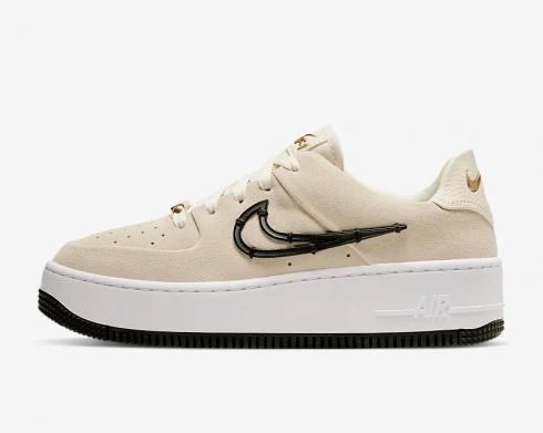 Nike Wmns Air Force 1 Sage Low LX Cream Black Metallic Gold White CI3482-200