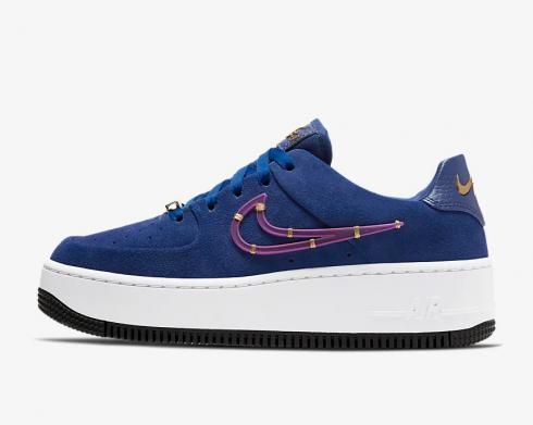 Nike Wmns Air Force 1 Sage Low LX Deep Royal Blue Metallic Gold CI3482-400