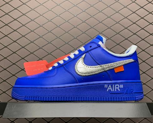 OFF White x Nike Air Force 1 Light Blue White Mens Shoes AO4297-400