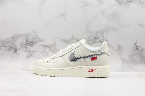 Off-White x Nike Air Force 1 Low 07 Queen Metallic Sliver Red AO4298-100