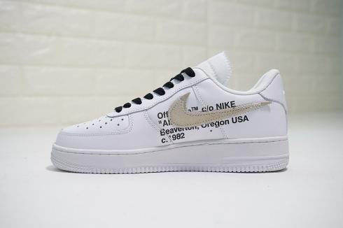 Off White x Nike Air Force 1 Friends Family White Black AA3825-700