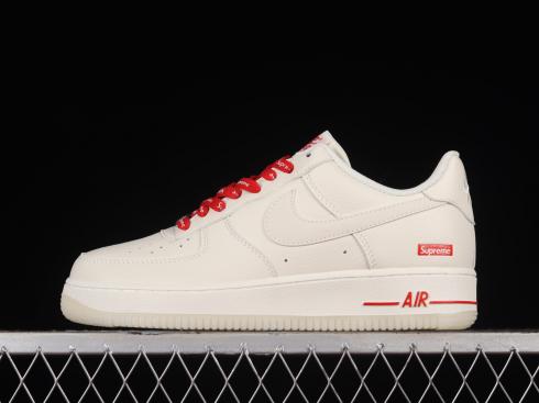 Supreme x Nike Air Force 1 07 Low Beige Red SU0220-001