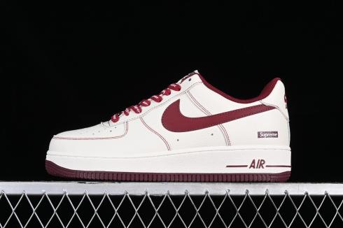 Supreme x Nike Air Force 1 07 Low Off White Dark Red SU0220-013