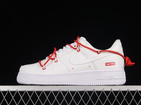 Supreme x Nike Air Force 1 Low White Red CU9225-101