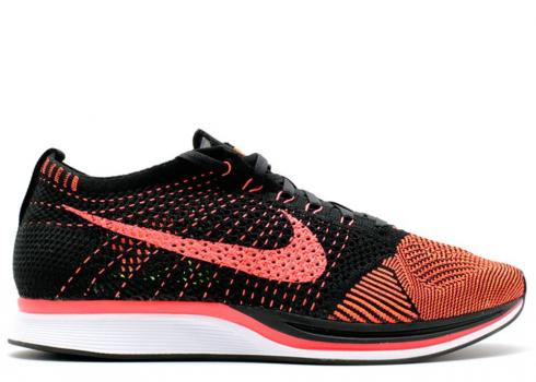 Nike Flyknit Racer Black Total Orange Crimson Laser 526628-006