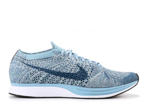 Nike Flyknit Racer Legion White Blue Mica 526628-102