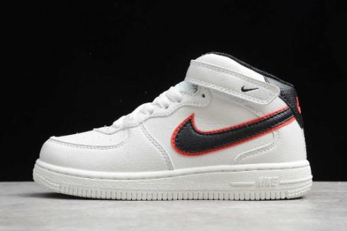 2019 Kids Nike Air Force 1 Mid White Black 314197 101