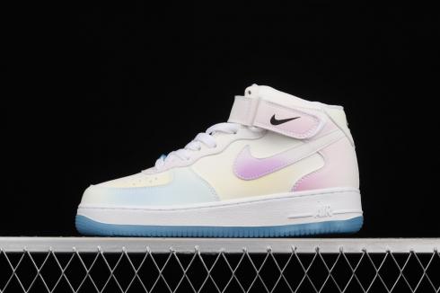 2021 Nike Force 1 07 LX Mid White University Blue Pink Black DA8301-102