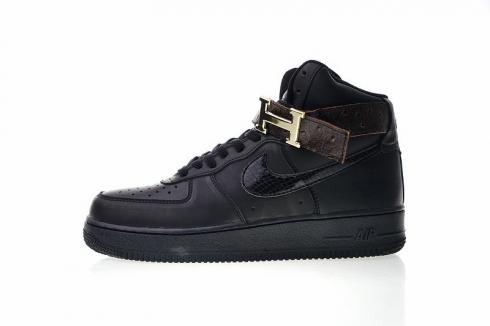 Hermes x Nike Air Force 1 Mid '07 Midnight Triple Black AS8018-100