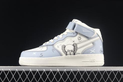Kaws x Nike Air Force 1 07 Mid White Blue Black CW2308-211