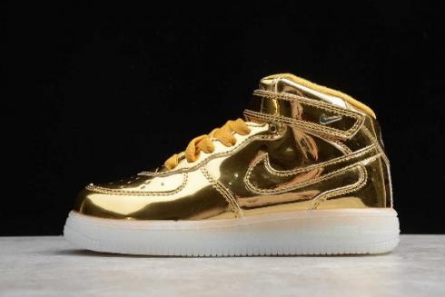 Kids Nike Air Force 1 Mid WB Metallic Gold 314197 8100 For Sale