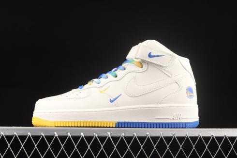 Nike Air Force 1 07 Mid Su19 White Yellow Blue Shoes GT5663-306