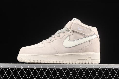 Nike Air Force 1 07 Mid White Grey Metallic Sliver Shoes AA1118-005
