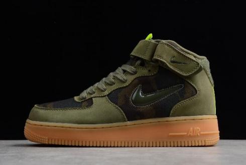 Nike Air Force 1 Jewel Mid Country Camo Medium Olive Dark Army Volt AV2586 200